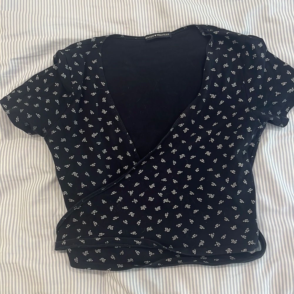 Dark blue self tying Brandy Melville top!